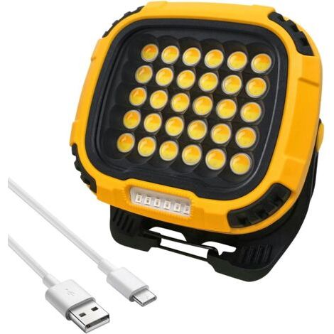 50W Projecteur de Travail LED Rechargeable, Lumière de Sécurité Portable à Batterie USB de 5200LM, Projecteur COB Super Lumineux avec Support Magn, Étanche pour une Utilisation en Extérieur (1/5)