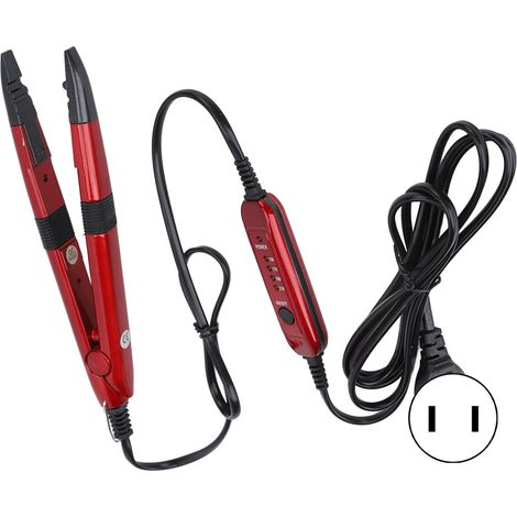 Fer à lisser pour extensions de cheveux, température constante, isolation thermique, outils pour extensions de cheveux au crochet, prise américaine 110 V (1/5)