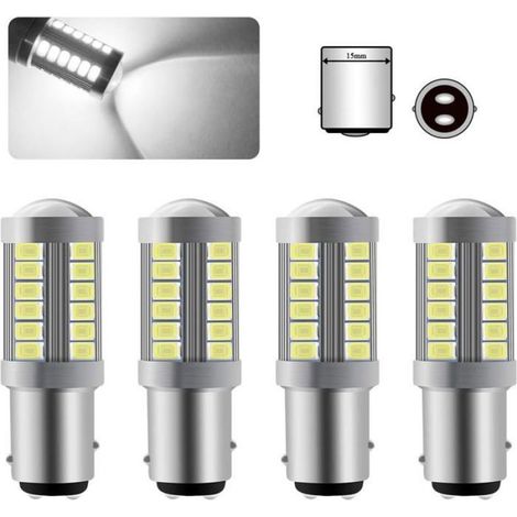 4 X 1157 BAY15D LED Ampoule Blanc Super Brillant 6000K 5630 33 SMD Canbus feu de Freinage Ampoule 12V (1/5)