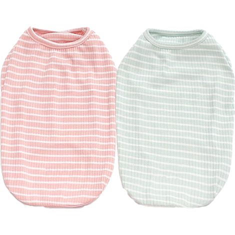 Gilet Sans Manches Pour Chien Et Chat - En Polyester Respirant À Rayures - Pour Usage Quotidien Et Sportif - Lot De 2 (1/5)