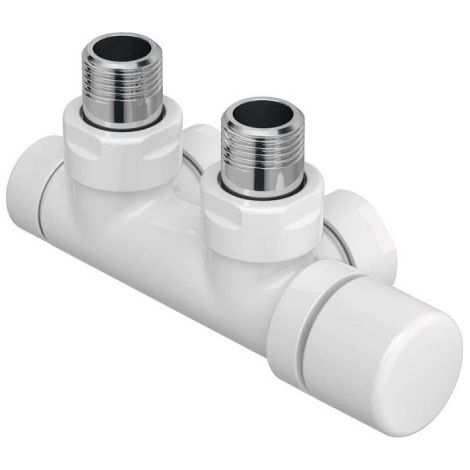Acova – Kit P BLANC robinetterie thermostatisable en H coude chromé – Cartouche thermostatique pour chauffage central – 991591