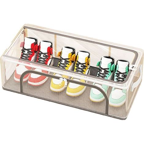 Box of storage of shoes in PVC-waterproof and foldable, box of storage of box to shoes, wide and sturdy organizer of storage of shoes transparent, boxes to shoes empilabl (1/5)