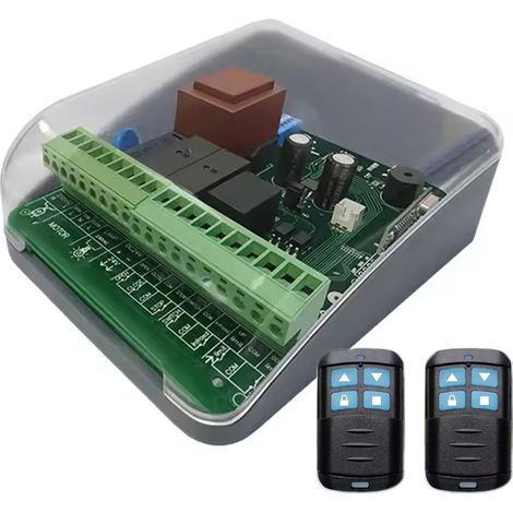 ETTROGATE Universal-Empfänger-Steuerplatine 433 MHz DC 12-24 V 2-Kanal-Relais Garagentor Toröffner Rollladen mit 2 Fernbedienungen einsatzbereit