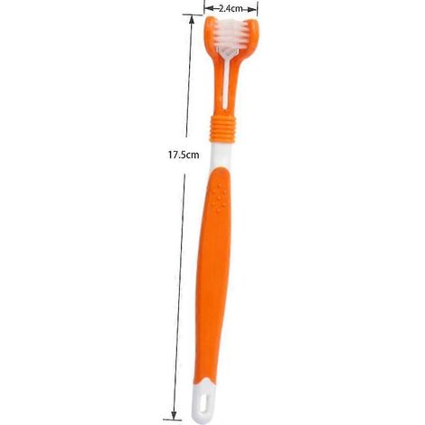 Brosse à dents pour chien à trois faces, nettoyage dentaire anti-tartre pour chien et chat, hygiène buccale animale (1/4)