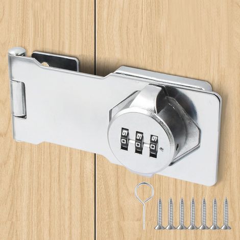 Cadenas à combinaison argenté pour portes, armoires et tiroirs, idéal pour le jardin.