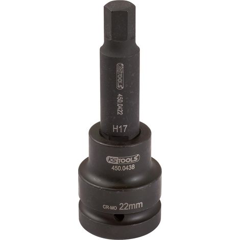 KS Tools 450.0461 Bussola per Avvitatori ad Impulsi per Viti a Esagono Incassato, Lunga, 17 mm, 3/4" (1/2)