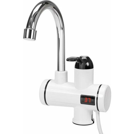 FALA de rubinetto d'acqua con de scaldabagno e display a LED, 3 kW (3000 W), 220 V, 360 °, con cartuccia de ceramica de di alta qualità, rubinetto elettrico per bagno, ripostiglio, cucina, campeggio, 