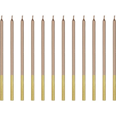 Velas de cumpleaños lisas, oro rosa, 14 cm (1/3)