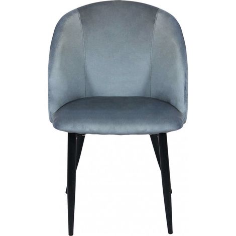 Sedia poltrona da interno ingresso salotto con struttura in acciaio e seduta rivestita in velluto colorato Camy - Gray (1/4)