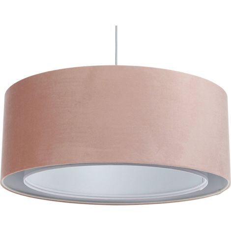 Suspension velours poudré rose ou gris réglable chambre enfant - Ø 40 cm - H20 cm (1/5)