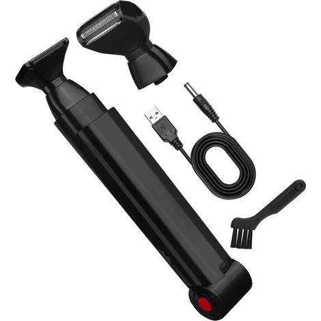 Rasoirs pour le dos pour hommes, rasoirs pour le corps pliables, rasoir électrique à long manche, tondeuse pour le corps pour hommes pour le dos, tondeuse à cheveux rechargeable (1/5)