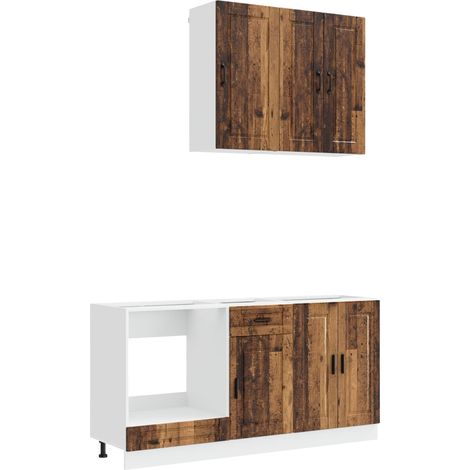 Unidad de cocina PORTO 5 pcs Madera envejecida vidaXL (1/5)