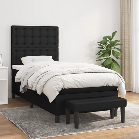 Boxspringbett mit Matratze Schwarz 90x200 cm Stoff vidaXL (1/5)