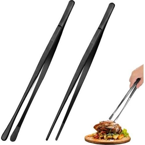 Pince de Cuisine - Inox - 25.5cm - Antidérapante - Résistante à la chaleur - Set de 2 (1/4)