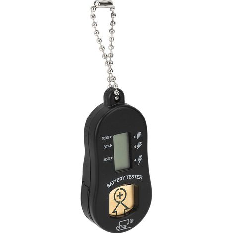 Testeur de piles bouton portable avec écran LCD pour appareils auditifs (noir) (1/5)