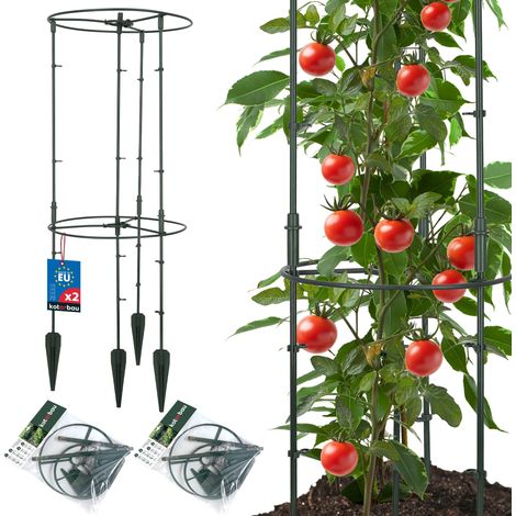 KOTARBAU® 2 pièces Tuteur Tomate, Treillis Plante Grimpante Exterieur ⌀ 35 x 80 cm, Treillis de Jardin, Tuteur Plante, Support Tomates Potager,Tuteur Potager, PVC, Vert, Carré (1/5)