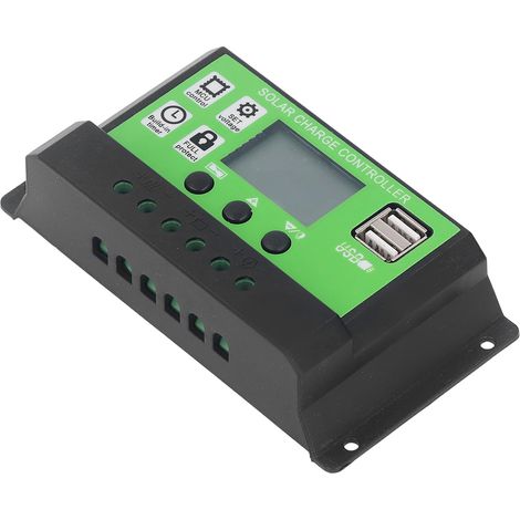 Solar-Laderegler mit einstellbaren Parametern, intelligenter Solarpanel-Laderegler mit LCD-Display, adaptiv 12 V/24 V, 20 A (1/5)