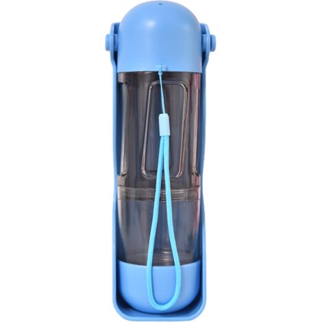 1 distributeur d'eau pour animaux de compagnie, eau 300 ml + nourriture 200 ml + pelle + sacs poubelle, portable, anti-fuite, pour chiens et chats (1/5)