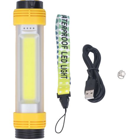 Wiederaufladbare COB-LED-Arbeitsleuchte per USB, wasserdichte Taschenlampe (IP68) für Angeln und Camping (1/5)