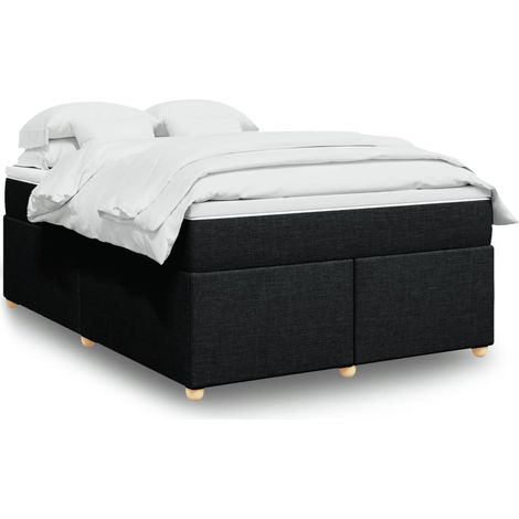 Boxspringbett mit Matratze Schwarz 160x200 cm Stoff