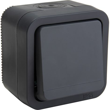 Bouton poussoir étanche IP55 bornes automatiques - en saillie - gamme Granite - Protec