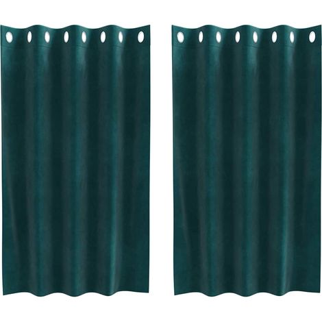vidaXL Tende 2 pz Verde Scuro 140 x 140 cm Velluto