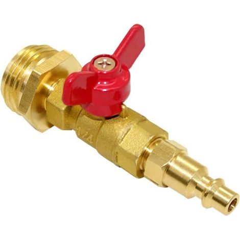 Kit Adaptateur De Purge Hivernale En Laiton, Vanne À Bille, 1/4" Connecteur Rapide, 3/4" Filetage Ght, Lot De 2 (1/3)