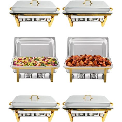Plat de service, Acier inoxydable, Brûleurs à double combustible, 6Pack, 9 pouces-a (1/2)