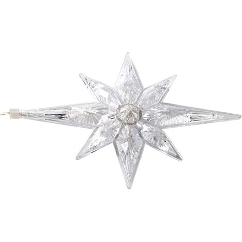 Cimier d'arbre de noël, lumière blanche chaude, acrylique, 8 LED, décor pour jardin, clôture d'arrière-cour