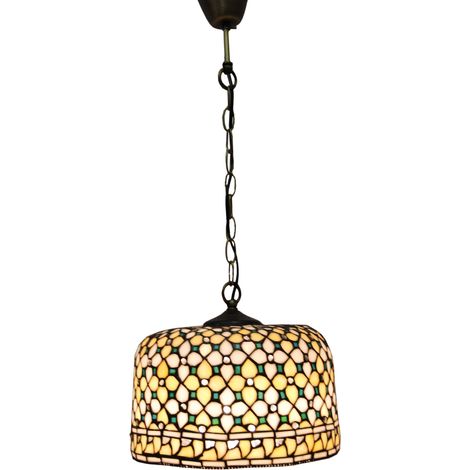 Lampe à suspension de plafond de plus petit diamètre 20 cm avec chaîne Tiffany Series Queen