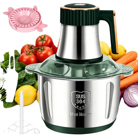 Tritacarne, acciaio inox, tritacarne elettrico multifunzione, verde, 5L-5 velocità (1/2)