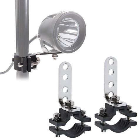 Lot de 2 supports de tube rond pour moto 18-30 mm, support universel pour pare-chocs de feu de travail à LED tout-terrain disponible pour barres lumineuses à LED, feux de brouillard (1/5)