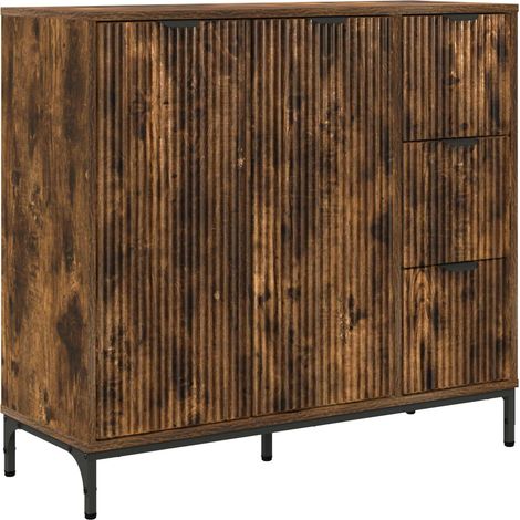 Aparador Roble ahumado 89,5 x 33 x 82 cm Madera de ingeniería vidaXL (1/5)