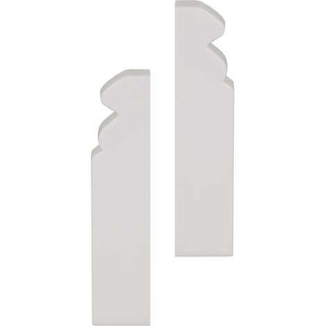 PROVISTON Endkappe für Sockelleiste Berliner Profil 16 x 80 mm Kunststoff Weiß