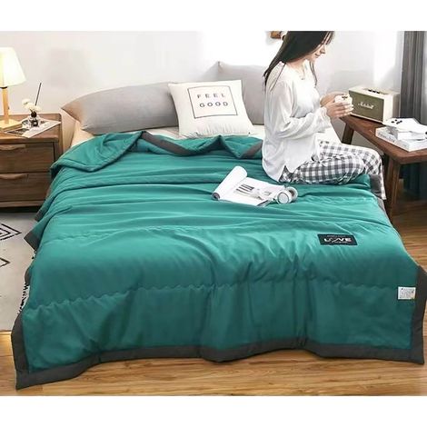 Couette Rafraîchissante - 98 % Coton 2 % Élasthanne - Pour Dormeurs Chauds Et Transpirations Nocturnes - Double Effet Rafraîchissant - 240 x 220 cm - 1 Pièce (1/5)