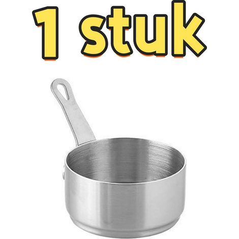 1 stainless steel sauce bowl with handle for steak sauce and tomato sauce, 3.5 x 6 cm, silver (1/5)