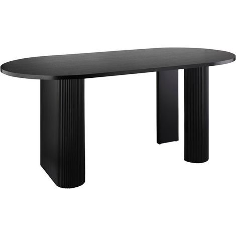 Table basse, table de salon rectangulaire en bois coloris noir - Longueur 120 x Profondeur 60 x Hauteur 45 cm (1/4)