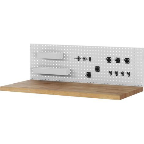 Tôle perforée Rau pour montage sur établi avec équerres LxPxH 1250x15x450mm (1/2)