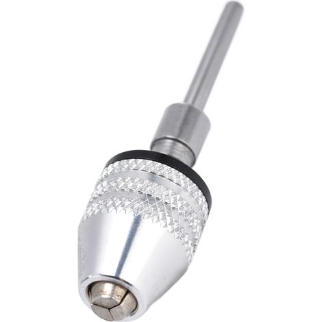 Adaptateur/convertisseur pour mandrin de perceuse sans clé et visseuse à percussion, 3 mors, queue ronde 1/8 po, 0,3 à 3,4 mm, argent