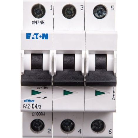 Disjoncteur 3P C 4A 15kA AC FAZ C4/3 278865