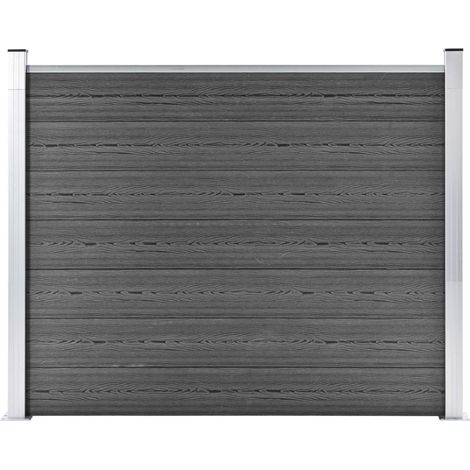 Panneau de clôture WPC 180x146 Noir (1/5)