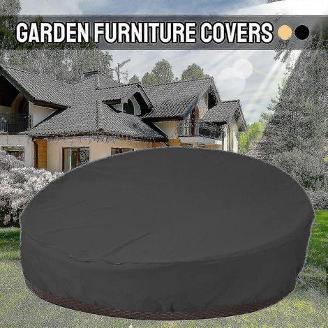 Housse pour lit de jour d'extérieur, housse imperméable et anti-poussière pour lit de jour de jardin ou terrasse, housse ronde pour mobilier de jardin - XN (1/5)