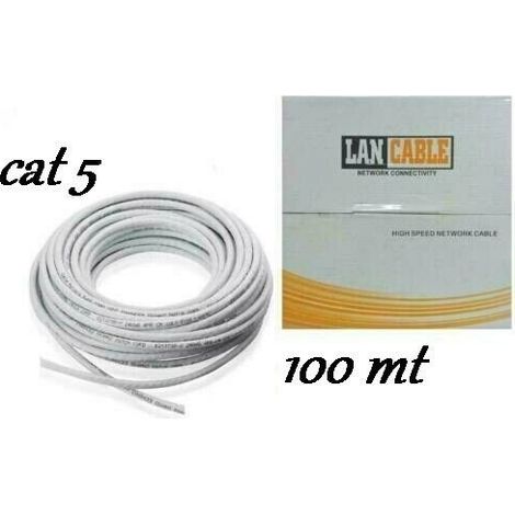 CAT 5 Matassa 100mt Cavo di Rete LAN UTP Ethernet Bobina Internet CCTV ADSL