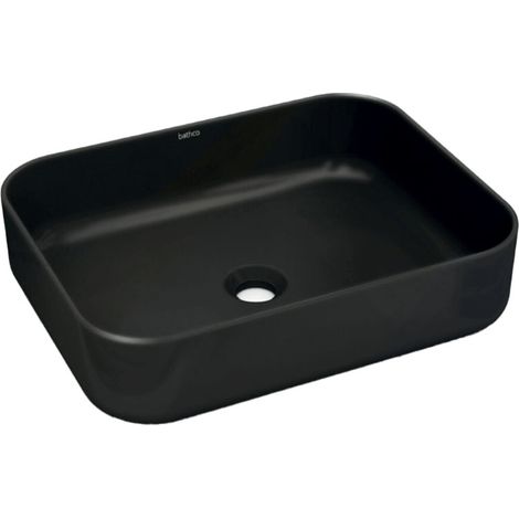 Vasque céramique à poser rectangulaire DINAN 50 - Noir Mat- L500 x l390 x H130 mm - Bathco (1/2)