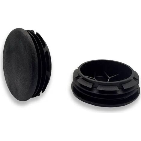 Ajile - Bouchon embout rond plat de finition NOIR pour tube de diam. 40 mm