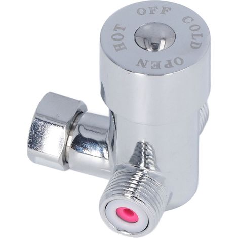 Beyamis Mitigeur thermostatique G1/2" en acier inoxydable trempé pour eau chaude et froide, avec double flexible pour robinet à pédale. (1/5)