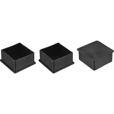3 Pièces Bouchons Carrés en Plastique 60 x 60mm Noir (1/5)