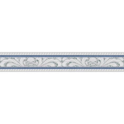 A.S. Creations – Frise murale baroque vintage bleu et blanc – Papier peint élégant pour salle de bain – Haute qualité – Collection Only Borders 9
