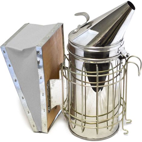 Bienenstock-Smoker mit Hitzeschild und perforiertem Edelstahlboden – Imkereiausrüstung