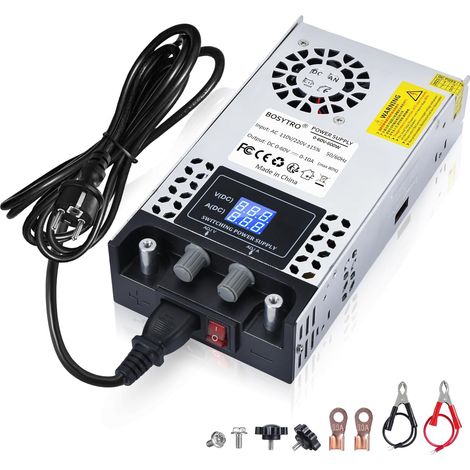 Alimentation réglable 0-60V 0-10A 600W Transformateur 220v 60v alimentation électrique pour bande LED, CCTV, imprimante 3D, radio, caméra, laboratoire (1/5)